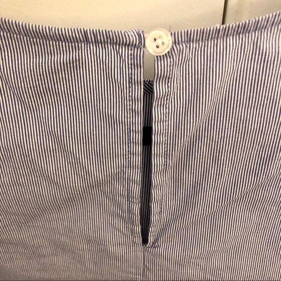 White & Blue Striped w/Ruffle Sleeves XS - Picture 3 of 5